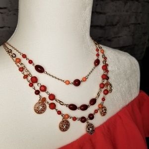 Beaded 3-tier necklace